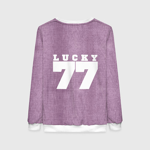 Женский свитшот Розовые джинсы lucky 77 / 3D-Белый – фото 2