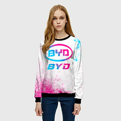 Свитшот женский BYD neon gradient style, цвет: 3D-черный — фото 2