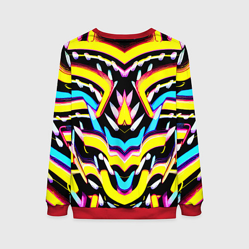 Женский свитшот Abstract mirrow pattern - neural network / 3D-Красный – фото 2