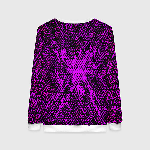 Женский свитшот Фиолетовая глитч инфекция / 3D-Белый – фото 2