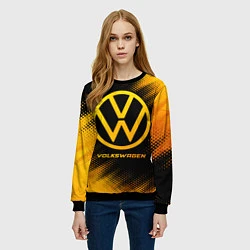 Свитшот женский Volkswagen - gold gradient, цвет: 3D-черный — фото 2