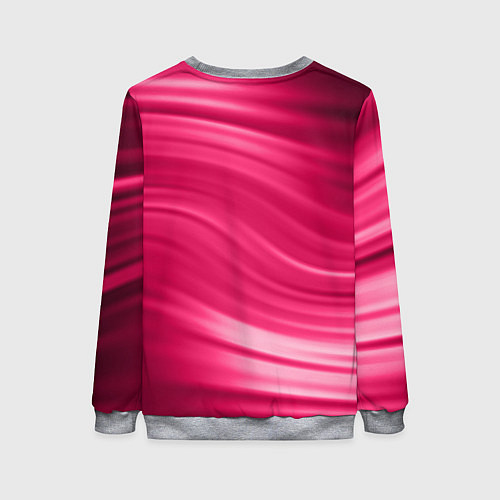 Женский свитшот Абстрактный волнистый узор в красно-розовых тонах / 3D-Меланж – фото 2