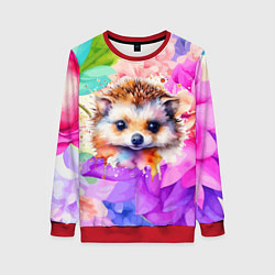 Женский свитшот Ежик в цветах