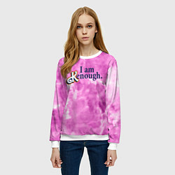 Свитшот женский I am kenough - розовый тай-дай, цвет: 3D-белый — фото 2