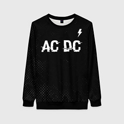 Женский свитшот AC DC glitch на темном фоне: символ сверху