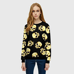 Свитшот женский Черепки для хэллоуина, цвет: 3D-черный — фото 2