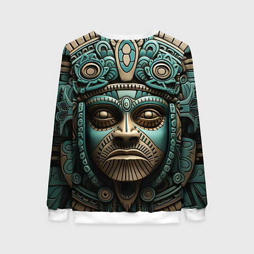 Женский свитшот Орнамент в стиле индейцев майя / 3D-Белый – фото 2