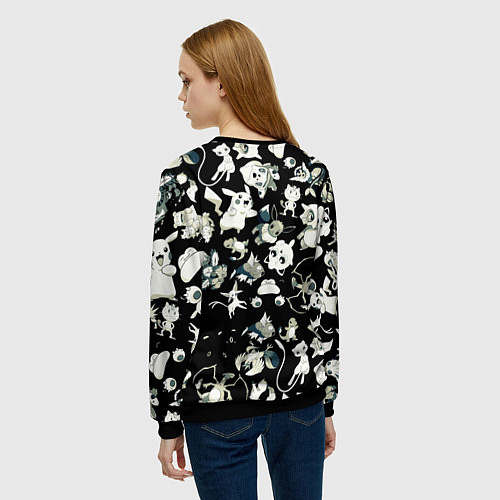 Женский свитшот Пикачу и сборник аниме покемонов / 3D-Черный – фото 4