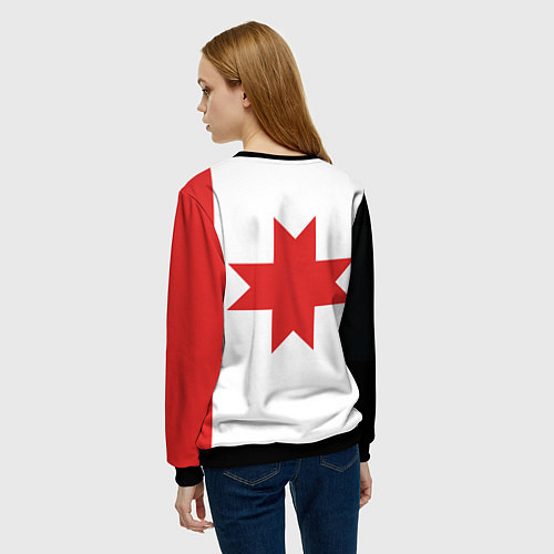 Женский свитшот Флаг Удмуртии / 3D-Черный – фото 4