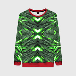 Женский свитшот Кибер неоновая броня зелёная