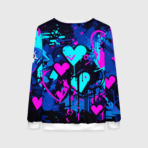 Женский свитшот Шинобу Кочо и граффити / 3D-Белый – фото 2