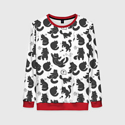 Женский свитшот Эмоциональные черно-белые коты