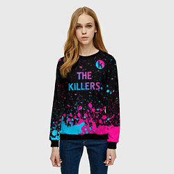 Свитшот женский The Killers - neon gradient посередине, цвет: 3D-черный — фото 2