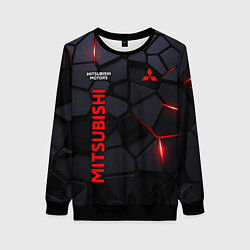 Женский свитшот Mitsubishi черные плиты с эффектом свечения