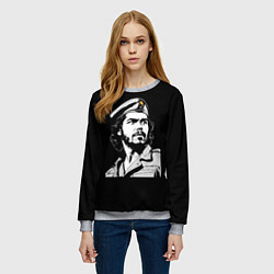Свитшот женский Che Guevara - Hasta La Victoria, цвет: 3D-меланж — фото 2