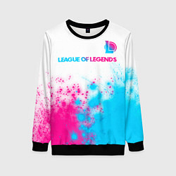 Женский свитшот League of Legends neon gradient style посередине