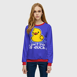 Свитшот женский I do not Give a Duck, цвет: 3D-красный — фото 2