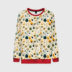 Женский свитшот Паттерн разные деревья и кустарники