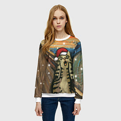 Свитшот женский Кот Крик - 2024, цвет: 3D-белый — фото 2