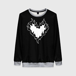 Свитшот женский Burning heart, цвет: 3D-меланж