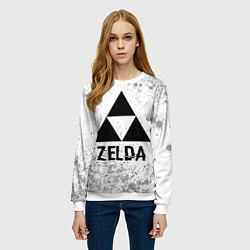 Свитшот женский Zelda glitch на светлом фоне, цвет: 3D-белый — фото 2
