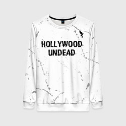 Женский свитшот Hollywood Undead glitch на светлом фоне посередине