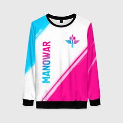 Женский свитшот Manowar neon gradient style вертикально