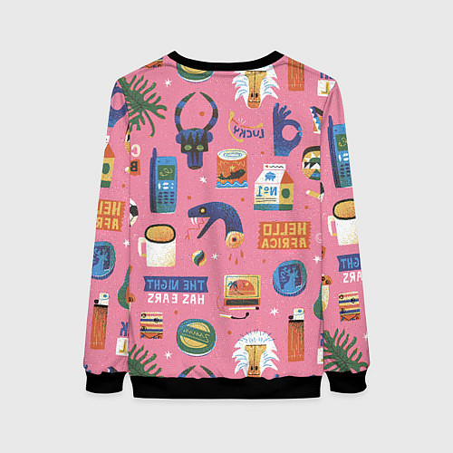 Женский свитшот Привет Африка / 3D-Черный – фото 2