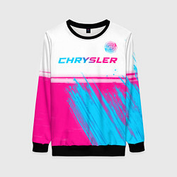 Женский свитшот Chrysler neon gradient style посередине