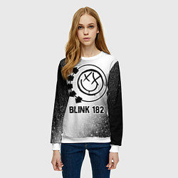 Свитшот женский Blink 182 glitch на светлом фоне, цвет: 3D-белый — фото 2