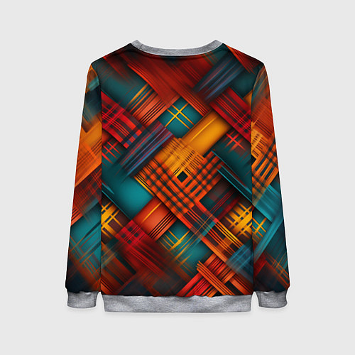 Женский свитшот Разноцветная клетка в шотландском стиле / 3D-Меланж – фото 2
