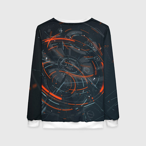 Женский свитшот Часовой механизм киберпанк / 3D-Белый – фото 2