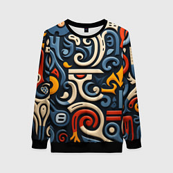 Женский свитшот Абстрактный цветной паттерн в славянском стиле