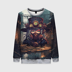 Свитшот женский Стимпанк девушка, цвет: 3D-меланж
