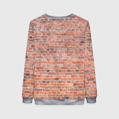 Женский свитшот Кирпичная стена узор / 3D-Меланж – фото 2