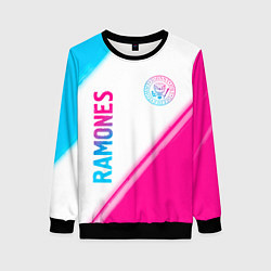 Женский свитшот Ramones neon gradient style вертикально