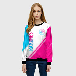 Свитшот женский Ramones neon gradient style вертикально, цвет: 3D-черный — фото 2