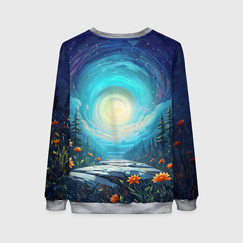 Женский свитшот Мистическая лиса тотем лисы / 3D-Меланж – фото 2