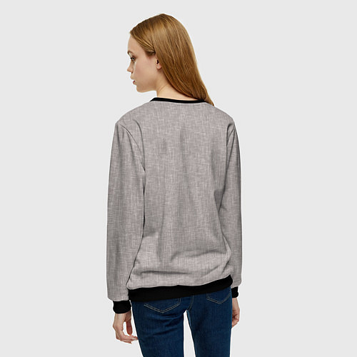Женский свитшот Текстура серо-бежевый однотонный / 3D-Черный – фото 4