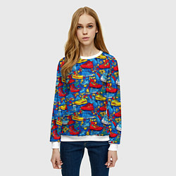 Свитшот женский Старые кроссовки, цвет: 3D-белый — фото 2