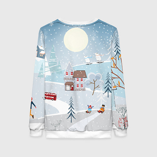 Женский свитшот Милый дракончик новый год / 3D-Белый – фото 2