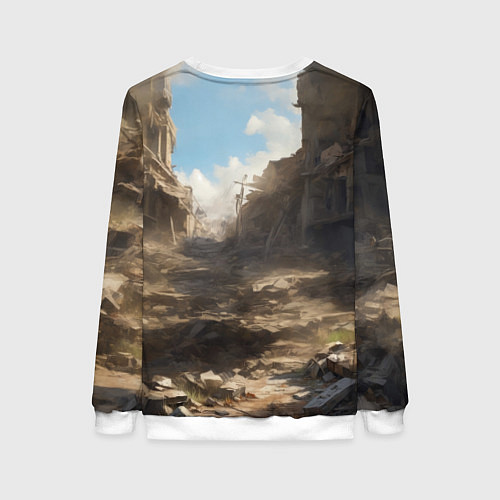 Женский свитшот Брошенный автомобиль / 3D-Белый – фото 2