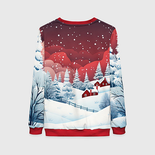Женский свитшот Искрящийся новогодний воздух / 3D-Красный – фото 2