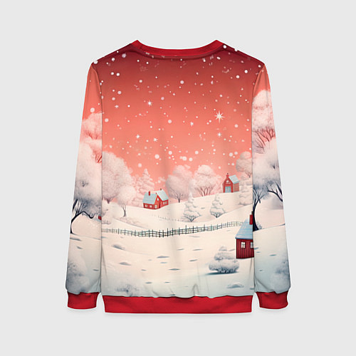 Женский свитшот Волшебство новогодней ночи / 3D-Красный – фото 2