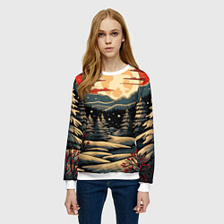 Свитшот женский Зимнее настроение новогодний рисунок, цвет: 3D-белый — фото 2