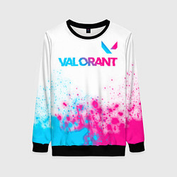 Женский свитшот Valorant neon gradient style посередине