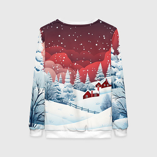 Женский свитшот Красный дракончик с шампанским / 3D-Белый – фото 2