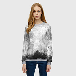 Свитшот женский Абстракция - black and white spot, цвет: 3D-меланж — фото 2
