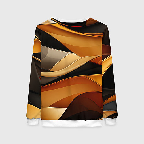 Женский свитшот Желтая и черная абстракция / 3D-Белый – фото 2