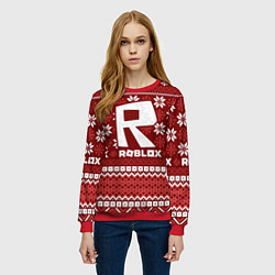 Свитшот женский Roblox christmas sweater, цвет: 3D-красный — фото 2